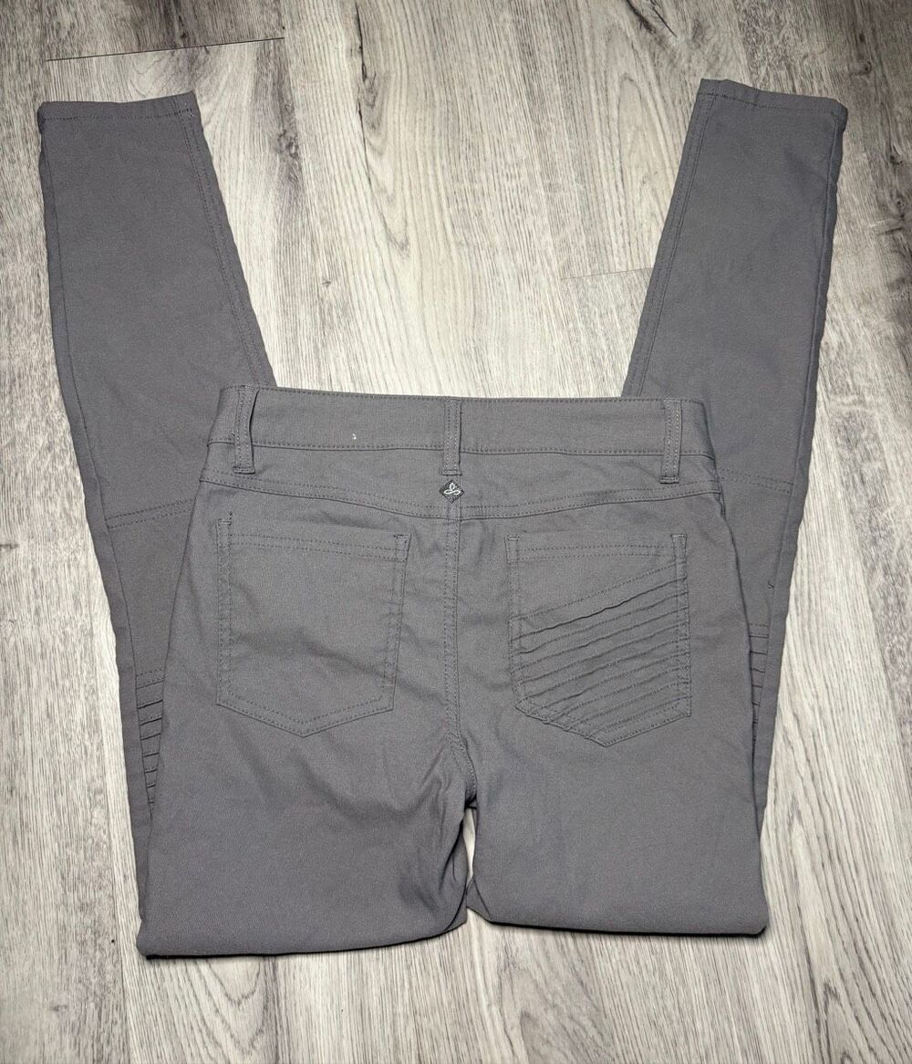 Prana Brenna Zion Skinny Pants - Gray- Size 6- Pleated Knee- Moto style - Picture 5 of 10